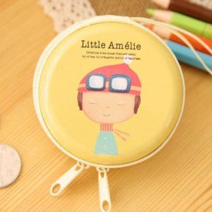 Round Tinplate Case *NEW* Coin Purse Jewelry Ear Buds MISC Vitamins Meds AMELIE